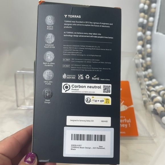 TORRAS Non-Slip Grip Samsung Galaxy S23 Case Protective Shockproof Black - Picture 5 of 6